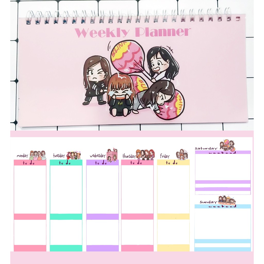 Sổ kế hoạch tuần Blackpink WPI2 Weekly Planner 52 trang