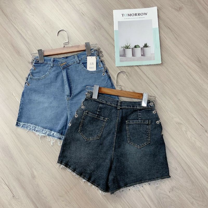 Quần short jeans dây xích siêu hot cao cấp