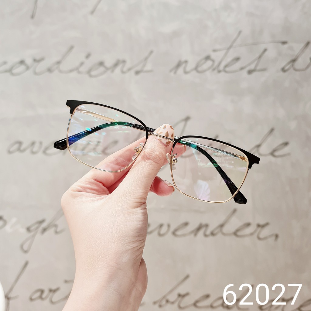 Gọng kính cận nam nữ Lilyeyewear mắt vuông bo tròn chất liệu kim loại dễ đeo 62027