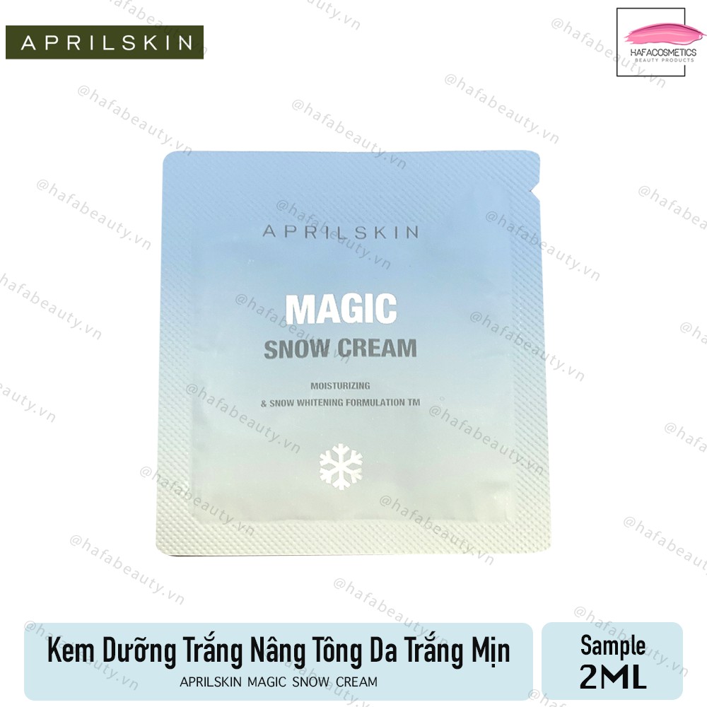 [sample 2ml] Kem Dưỡng Trắng Nâng Tông Da Trắng Mịn AprilSkin Magic Snow Cream 2ml