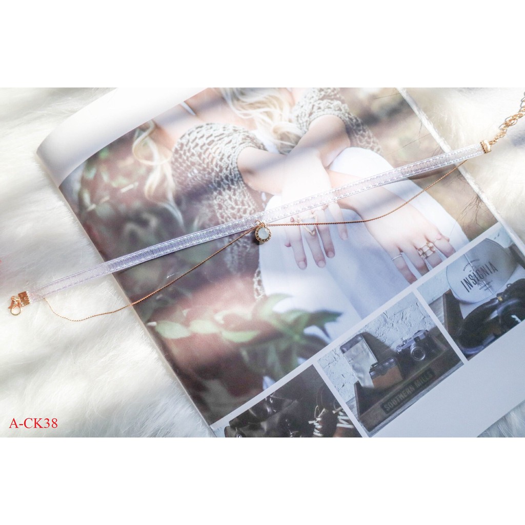 Chocker xinh BST màu trắng hồng gợi cảm A-ck35-40 Mayconner
