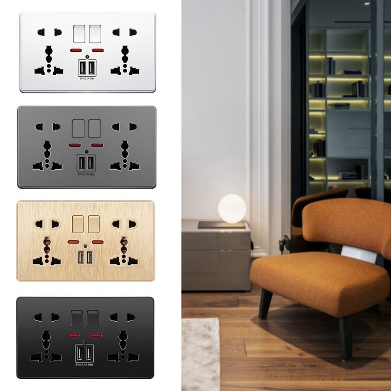 Ổ Cắm Điện Gắn Tường 2.1a 13a