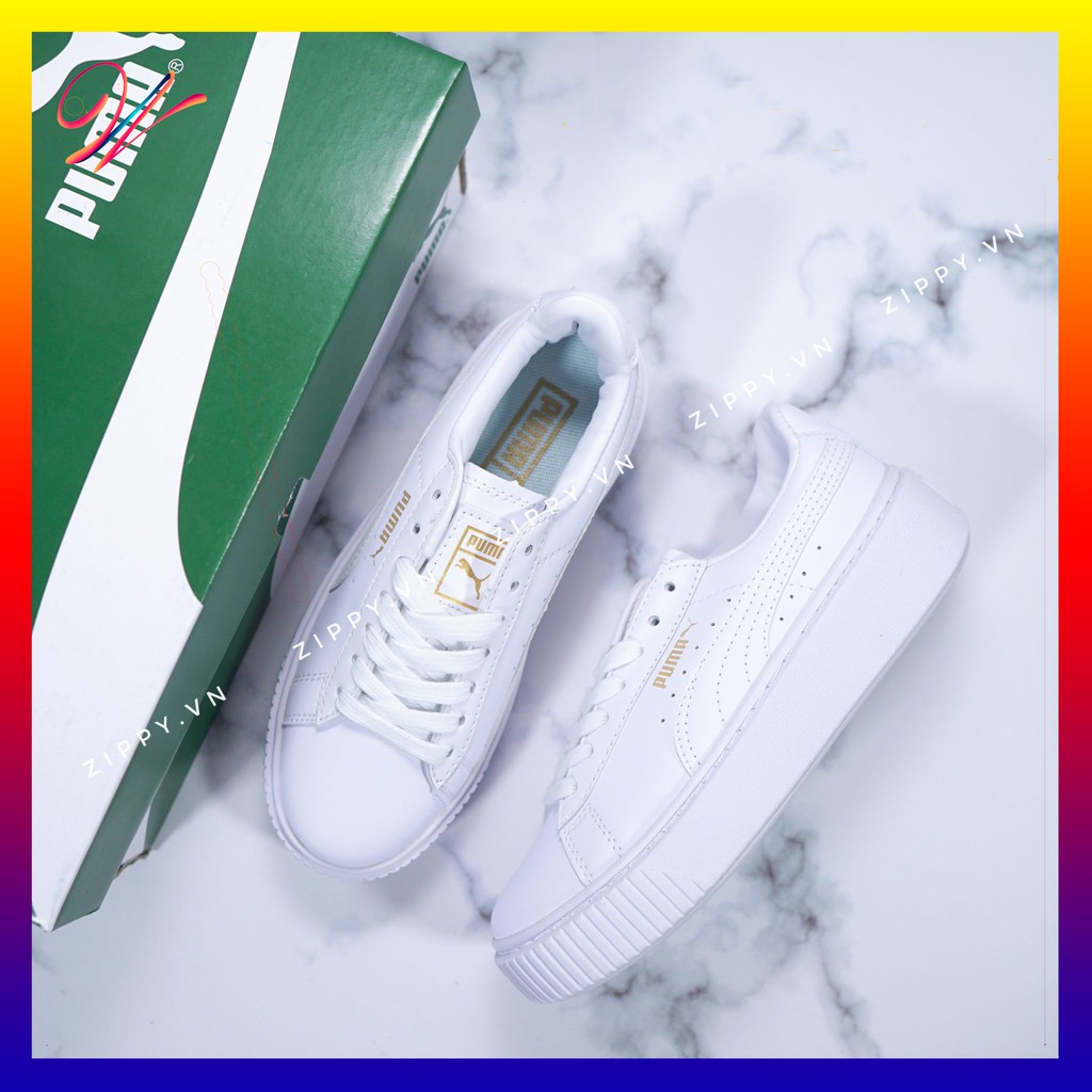 [Mã FAGREEN245 giảm tới 30K đơn 99K] giày Puma trắng chữ vàng mới