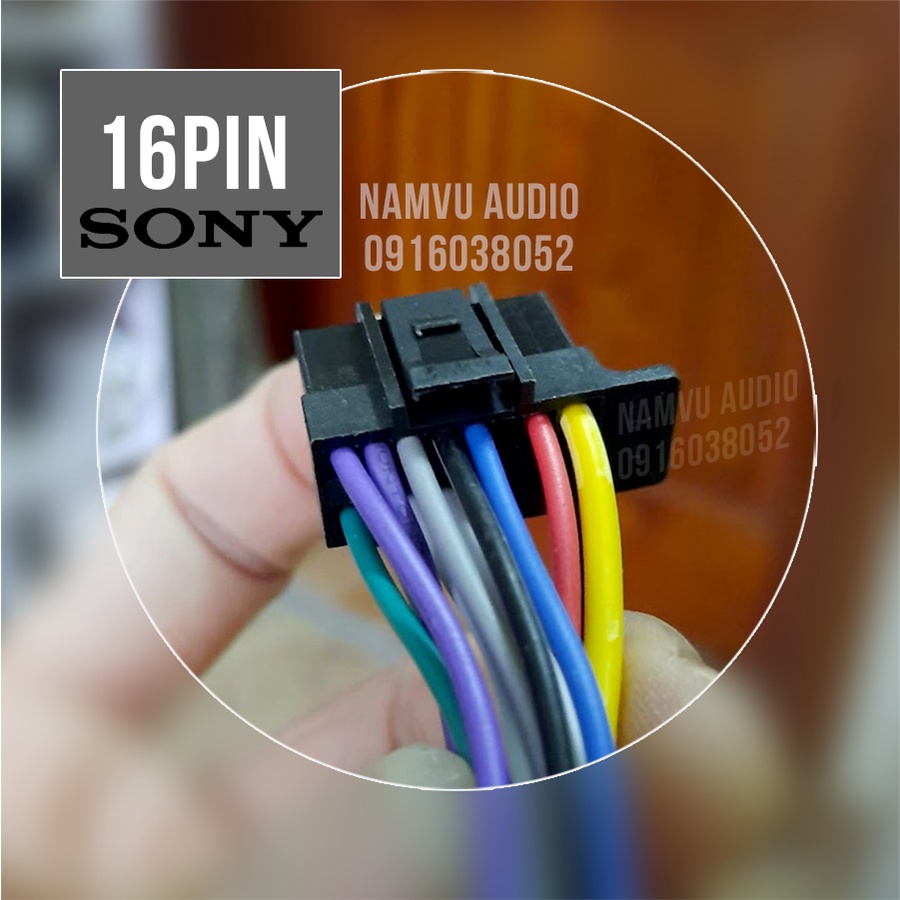 Cáp Loa Nguồn đầu CD ô tô do Sony sản xuất - 16 Pin - Cầu chì Phải