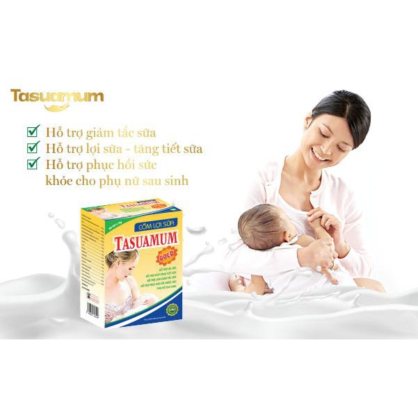 Cốm lợi sữa Tasuamum Gold - Hộp 20/40 túi