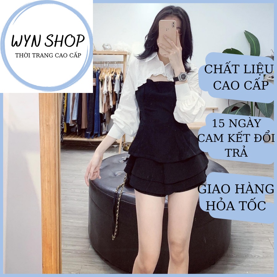 Áo Xẻ Ngực Phối Phong Cách Hàn Quốc Chất Đẹp Sành Điệu - WYN SHOP CD057