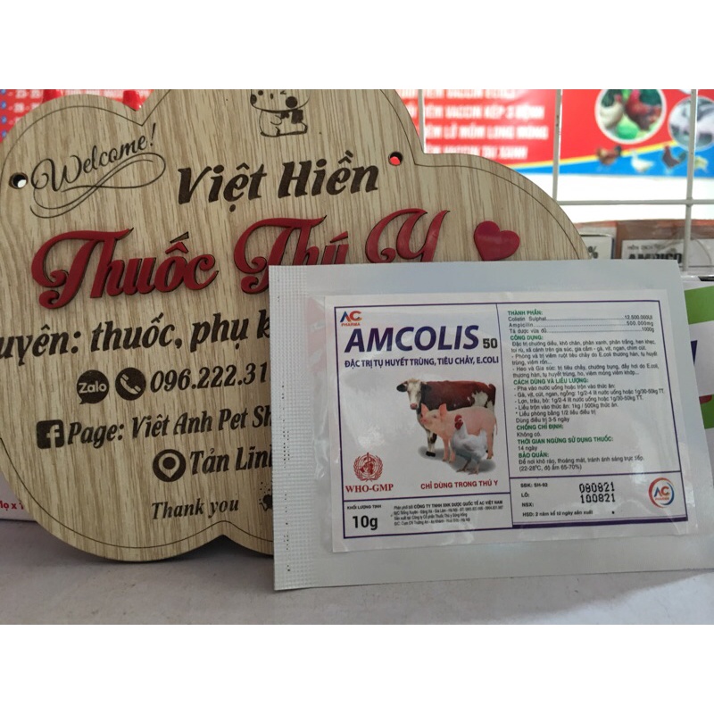 Ampi-colis ph.ân x.anh, tr.ắng, t.ụ hu.y.ết tr.ùng, eco.li ở gi.a s.úc, g.ia c.ầm. H.àm l.ượng 50%