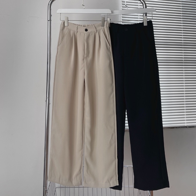 Quần tây ống rộng lưng chun có 2 màu form rộng unisex_SSSTore
