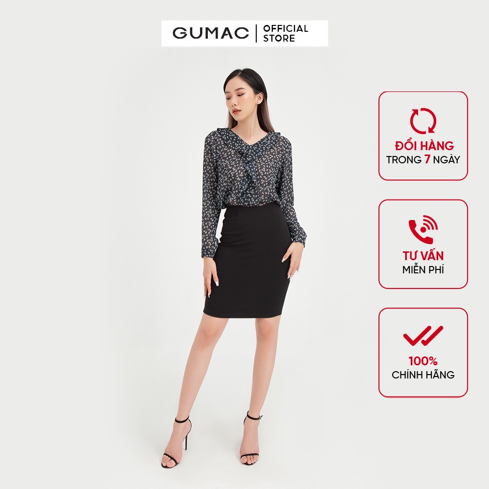 [Mã WABRGU100 giảm 15% đơn 249K tối đa 100k] Áo voan nữ hoa cổ bèo GUMAC phong cách trẻ trung, thanh lịch AB498 | BigBuy360 - bigbuy360.vn