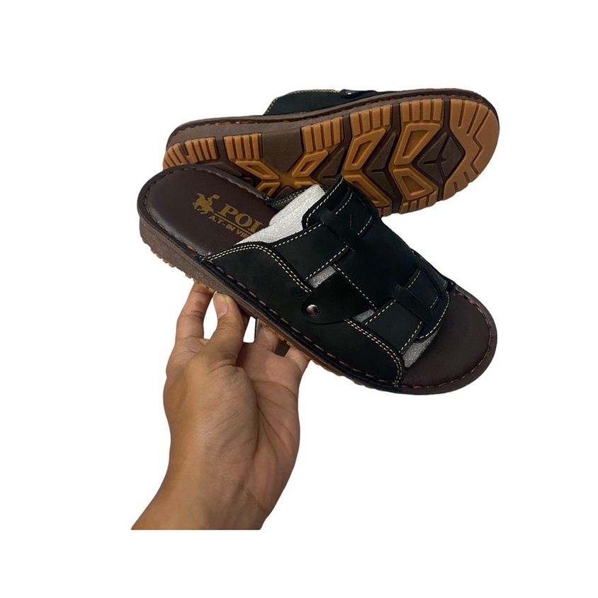 Dép nam da bò 100 % đế hai màu cao cấp ms 053