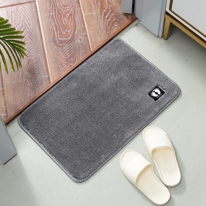 Thảm Lau Chân In Bàn Chân Thấm Hút Nhanh Tốt Chống Trơn Trượt 40-60cm