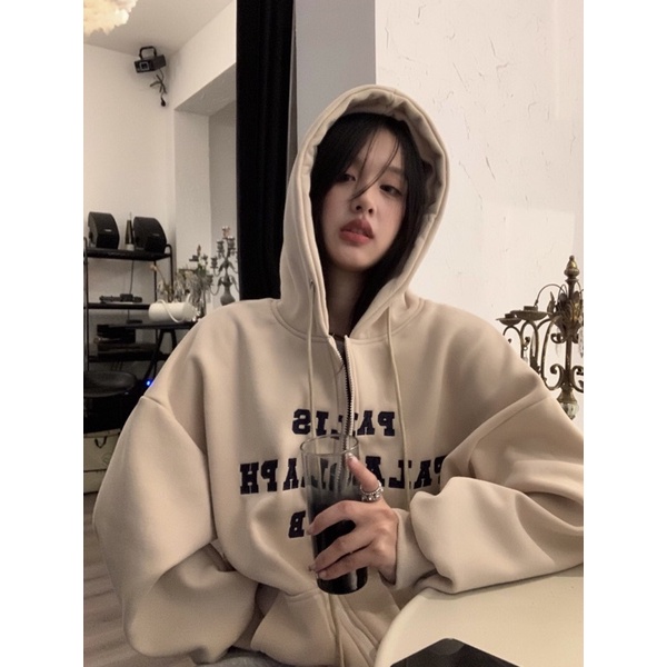 ÁO KHOÁC HOODIE NỈ BÔNG / HOODIE ZIP DÁNG OVERSIZE