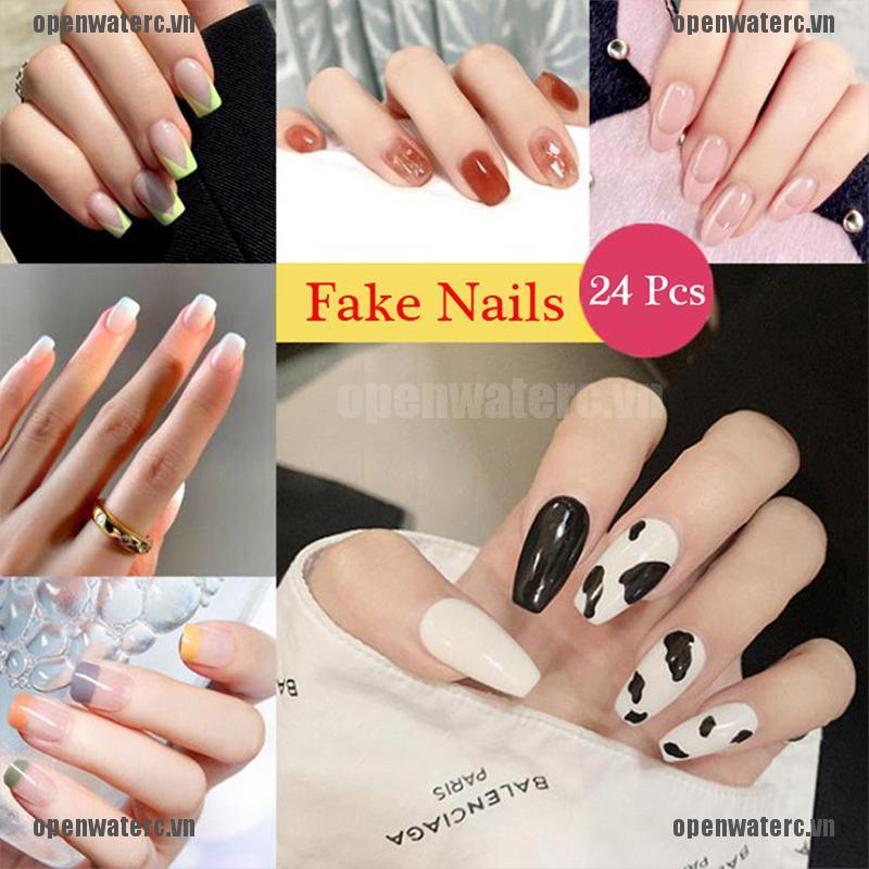 Bộ 24 Móng Tay Giả Che Phủ Toàn Diện Tháo Rời Được