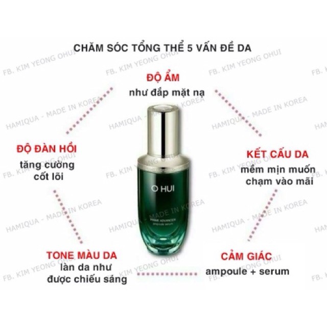 [XẢ KHO] - COMBO 10 GÓI Serum Ohui xanh chống lão hóa giảm nếp nhăn Ohui Prime 1mlx10