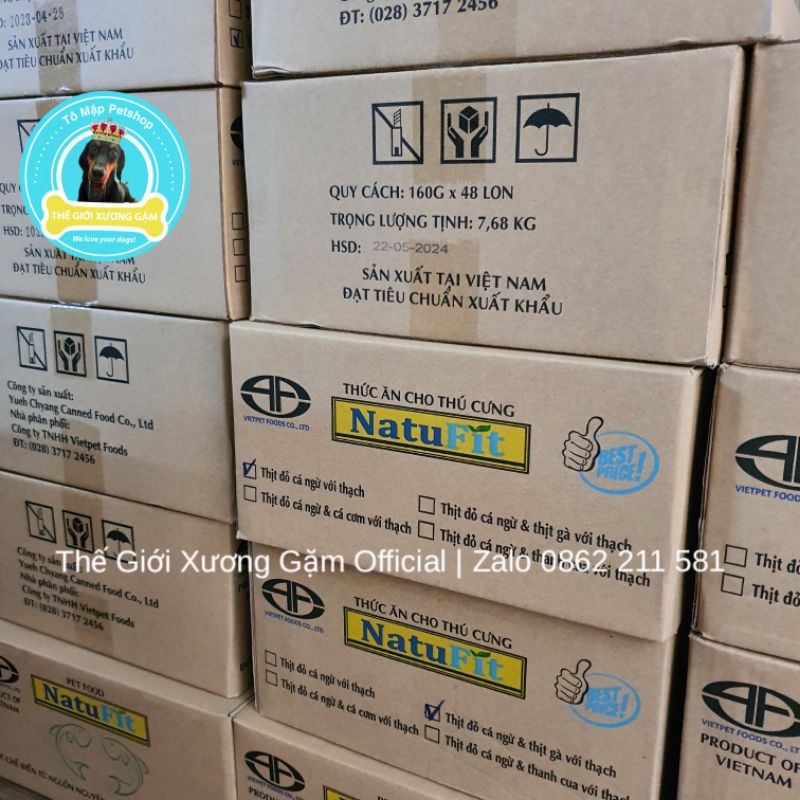THÙNG PATE NATUFIT CHO CHÓ MÈO 48 LON 160G