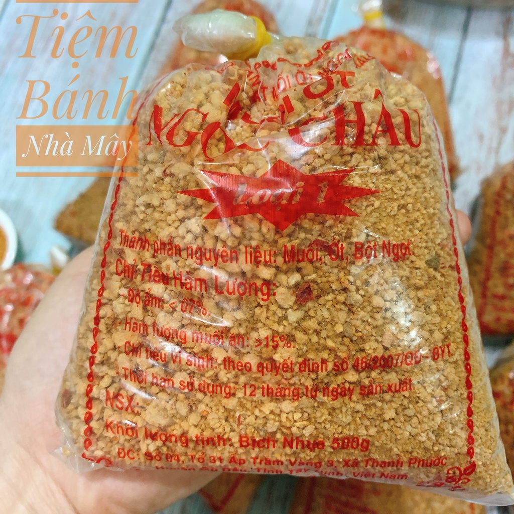 Muối Ớt Ngọc Châu Ngon Loại 1 - Muối Tây Ninh Chay Măn Đều Dùng Được bịch 500g