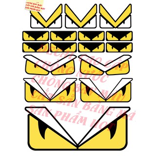 Bộ 16 mắt Fendi - tem Logo, Tém dán xe máy , Decal xe máy , sticker dán xe , hình dán sticker