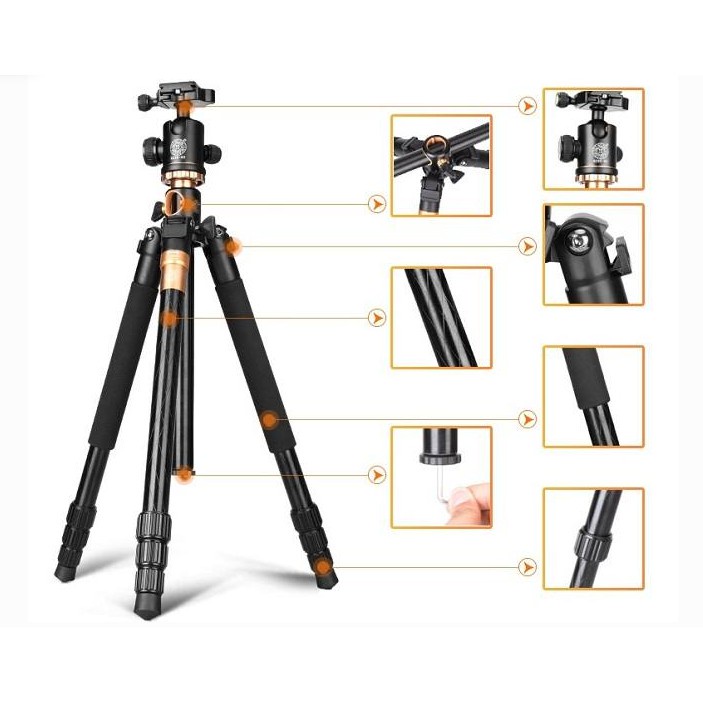 Chân máy ảnh Tripod Q999H bản trục đứng vuông góc chính hãng