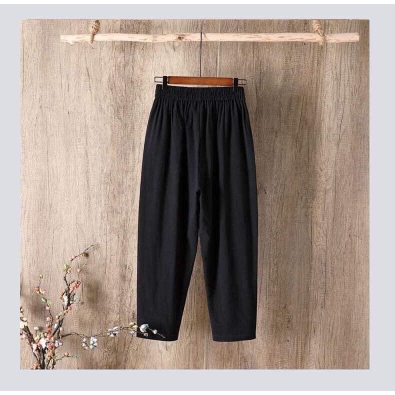 Quần Baggy Đũi Xước Hàn Quốc [2 SIZE 48-68kg tùy chiều cao] chất đũi mềm, thoáng mát, thời trang