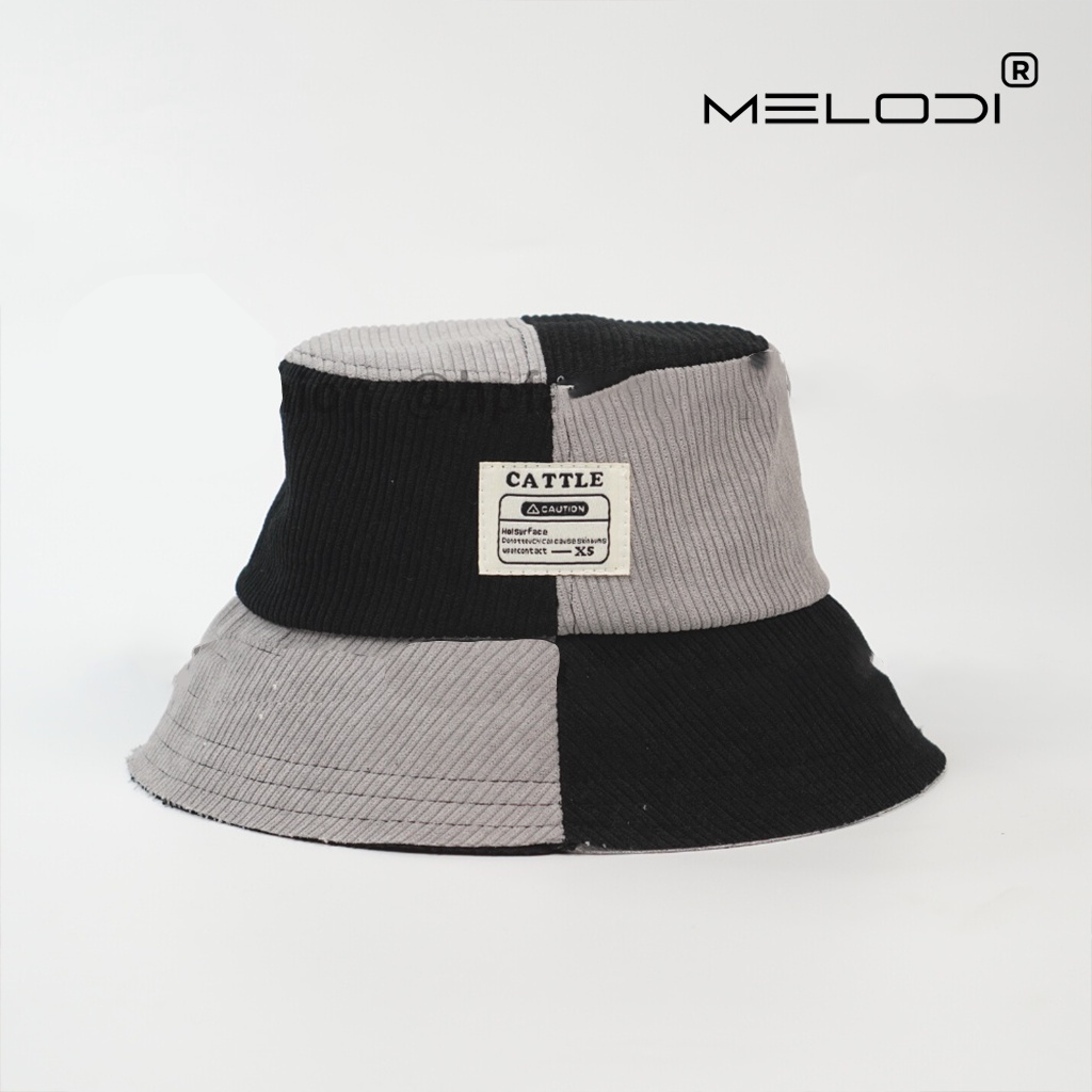 Mũ bucket nhung tăm vành cụp, Nón bucket nhung tăm vá Cattle