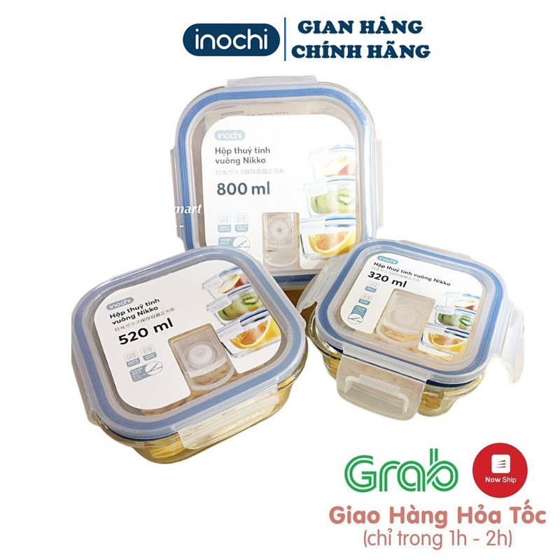 Hộp Thủy Tinh Đựng Thức Ăn INOCHI Bảo Quản Thực Phẩm Luôn Tươi Ngon Hình Vuông