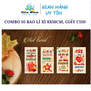 Combo 10 Bao Lì Xì Tết 2022 Đẹp Độc Lạ Chất Giấy C150 Xịn Gia Phú