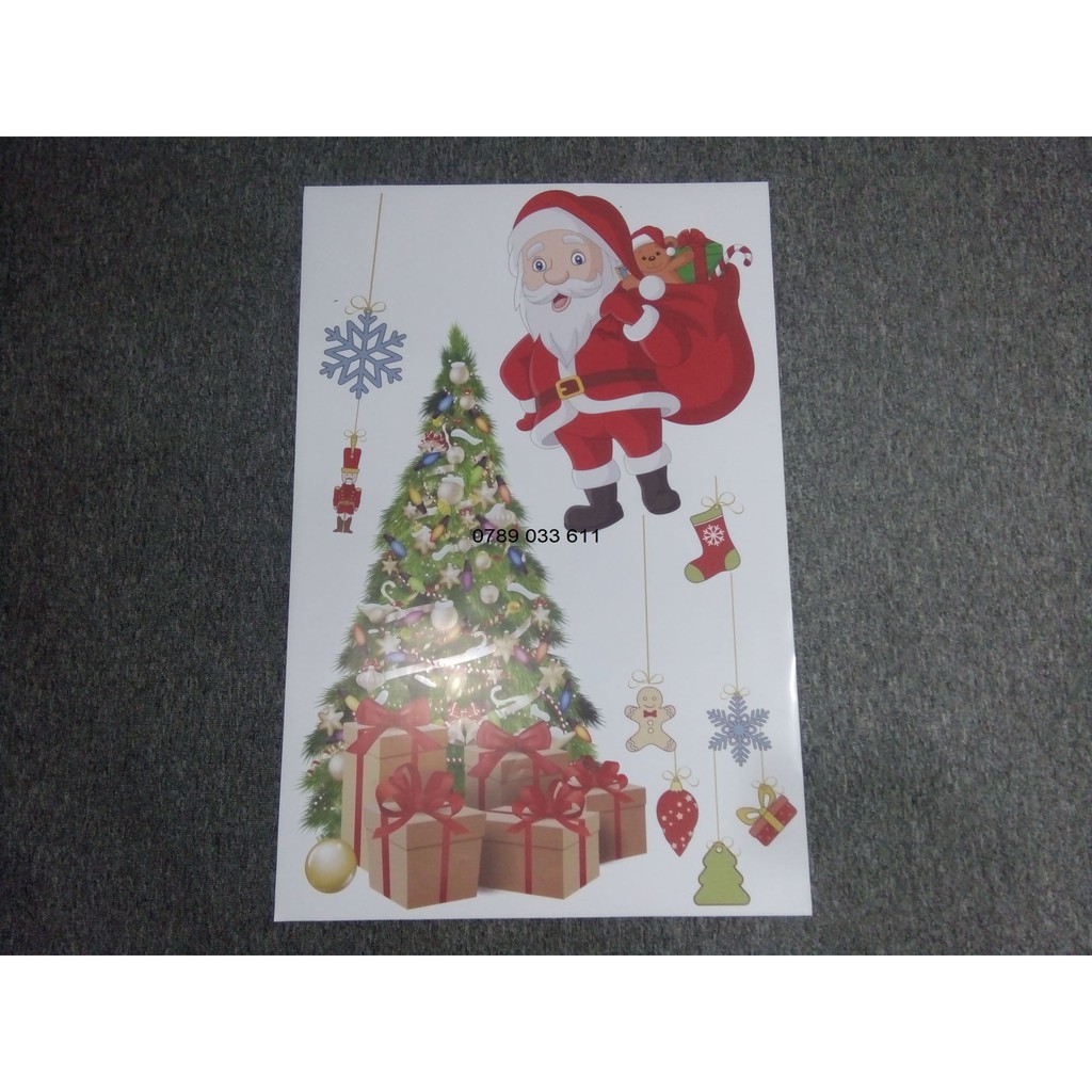 [Giá rẻ] Decal Noel trang trí dán cửa kính