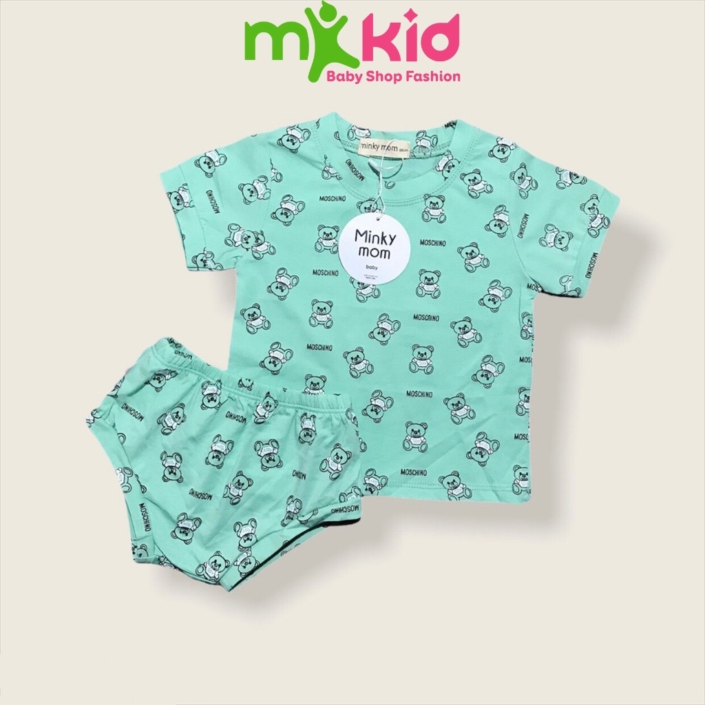 Bộ Minky Mom Cho Bé  FREE SHIP  Bộ Minky Mom Cộc Tay + Quần Chip Cạp Cao Siêu Mềm Mát Cho Bé Thoải Mái Vui Chơi