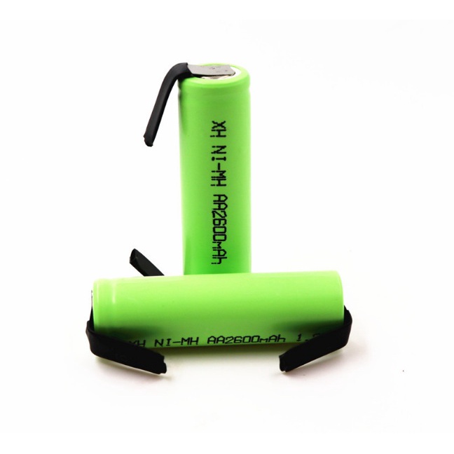 Pin sạc Lithium-Ion cỡ AA dung lượng 2600mAh 1.2V có hàn kết nối niken sẵn 2 đầu viên Pin