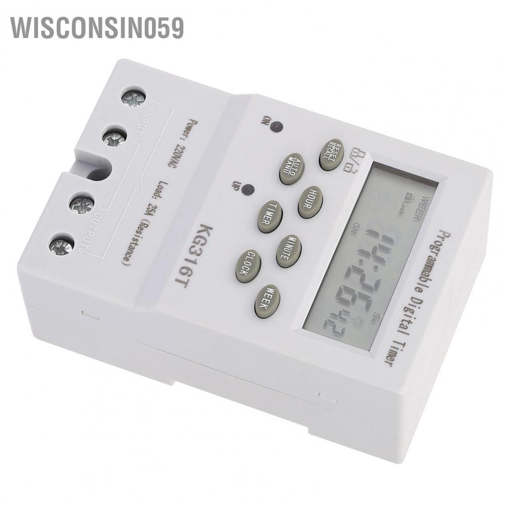 Wisconsin059 KG316T 220V Công tắc điều khiển thời gian cho máy vi tính có thể lập trình hẹn giờ kỹ thuật số tự động