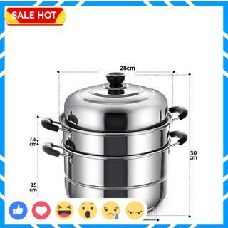 Nồi Hấp Thực Phẩm 3 Tầng Inox Size 28Cm, Bộ Nồi Hấp Đa Năng Tiện Dụng Dành Cho Căn Bếp Của Bạn