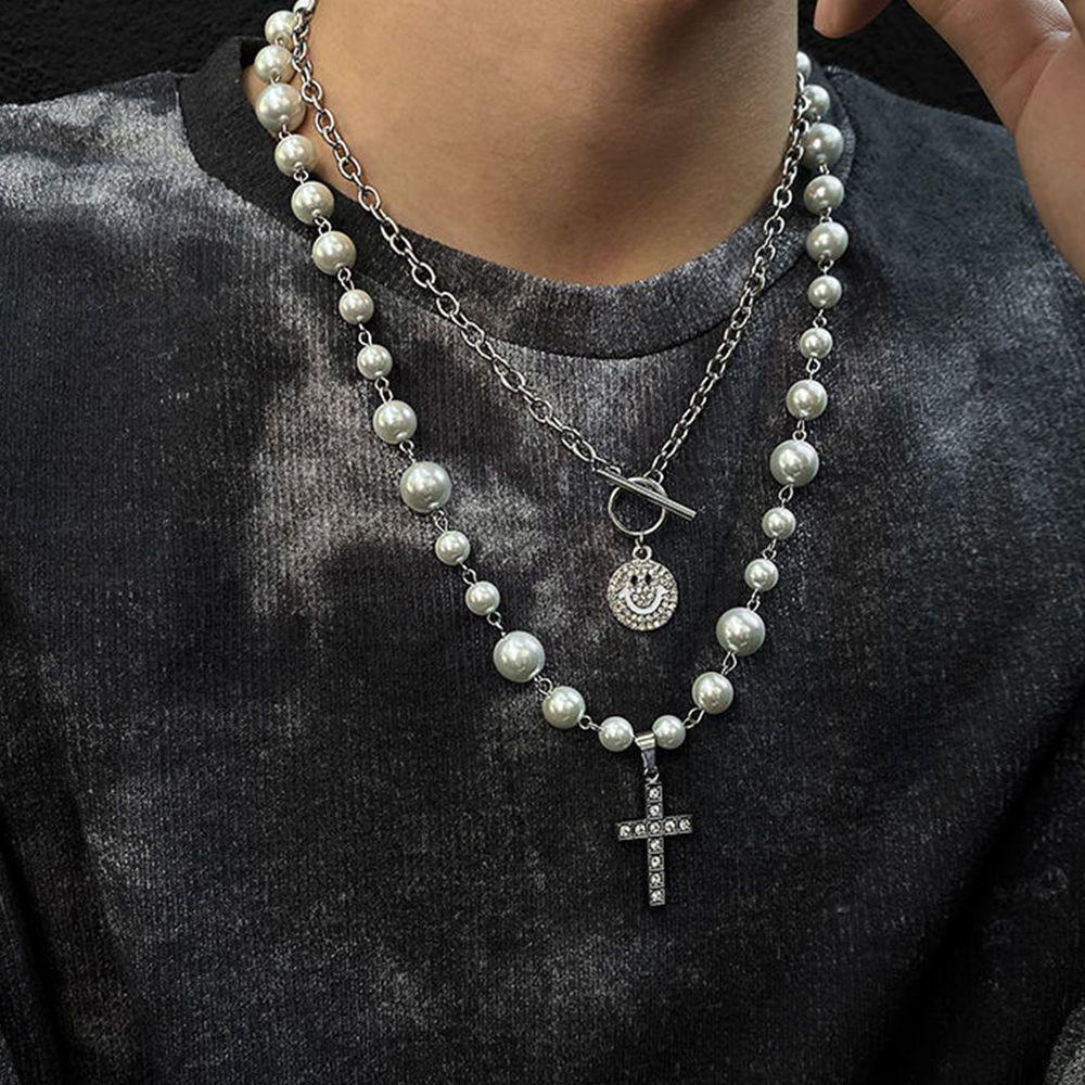 RALPH Vòng cổ Mặt Thánh Giá Đính Đá Sang Trọng Cho Nam