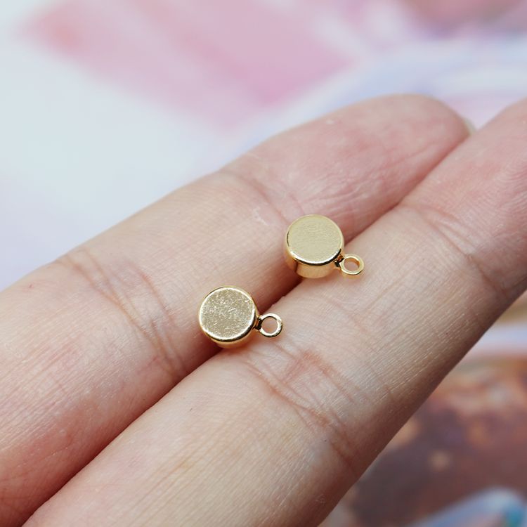 Một Cặp Khuyên Tai Tròn Mạ Vàng 18k Cao Cấp Thời Trang