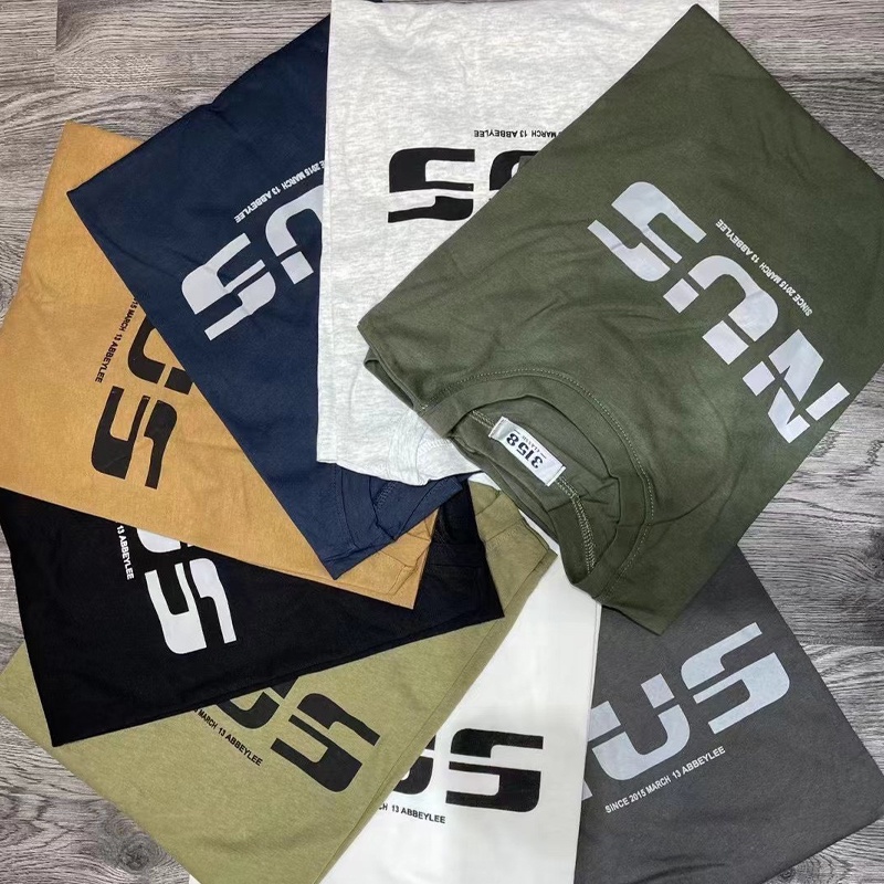 Áo thun nam nữ tay lỡ form rộng 3158 in chữ chất cotton hàng Quảng Châu ANDOSA AT16