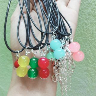 Dây chuyền đen hạt đá 10mm