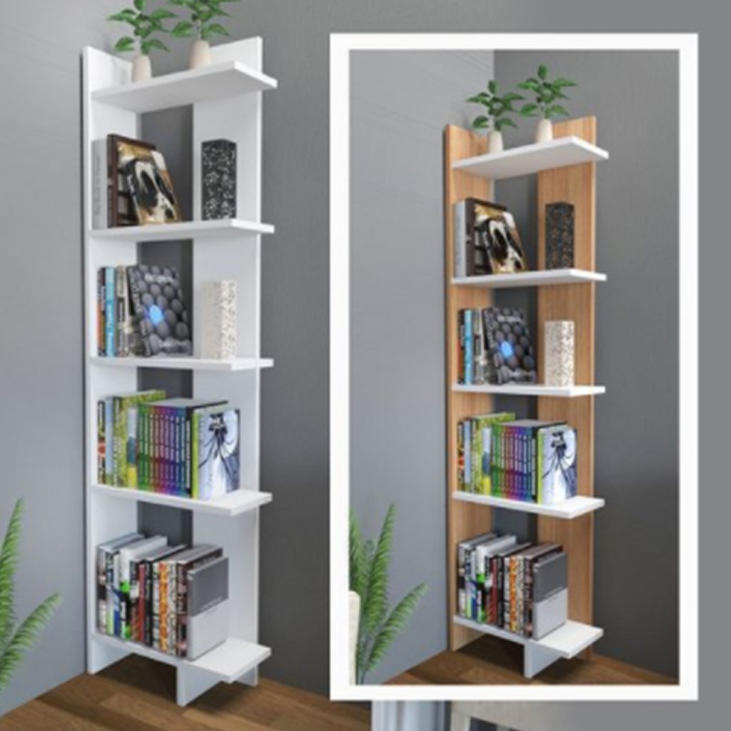 Kệ Sách Gỗ 5 Tầng Đa Năng Bằng Gỗ Cứng Cực Đẹp - Dễ Dàng Lắp Đặt