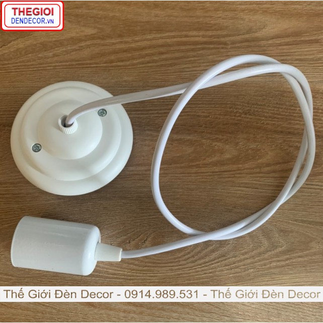 Dây đui đèn thả kèm đế ốp trần dùng cho đèn gỗ,đèn mây tre đan T042