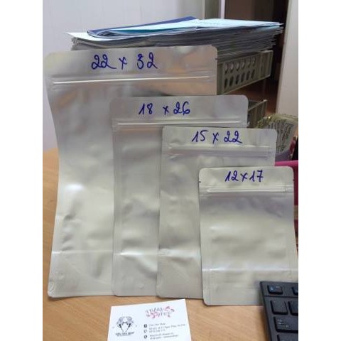 1kg Túi Zip 2 mặt bạc