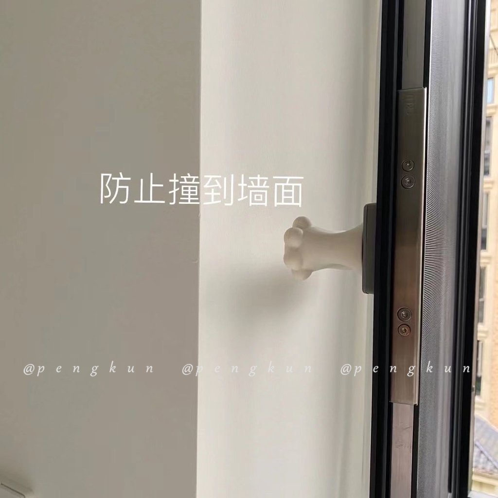 Vỏ Bọc Tay Nắm Cửa Toilet Bằng Silicon Hình Chân Mèo Dễ Thương Chống Va Chạm / Ồn Tiện Dụng