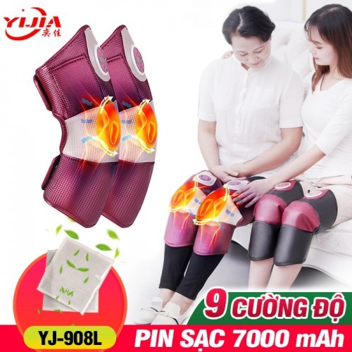 Máy massage Rung Nóng điều trị đau nhức đầu gối, bắp chân, đùi cao cấp YIJIA YJ-908L - Pin sạc - HÀNG CHÍNH HÃNG