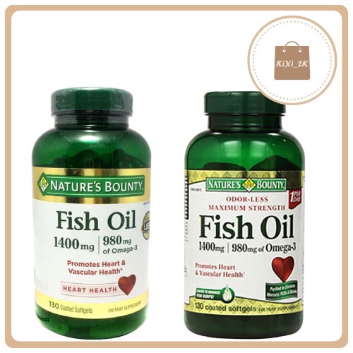 [dầu cá]  Viên uống bổ tim, sáng mắt Nature's Bounty Fish Oil 1400mg 130 viên của Mỹ.