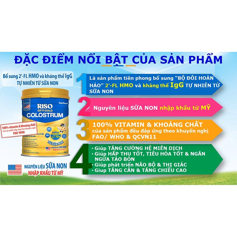 Sữa Riso Colostrum 1+ HMO IgG 800g (Date 2022)