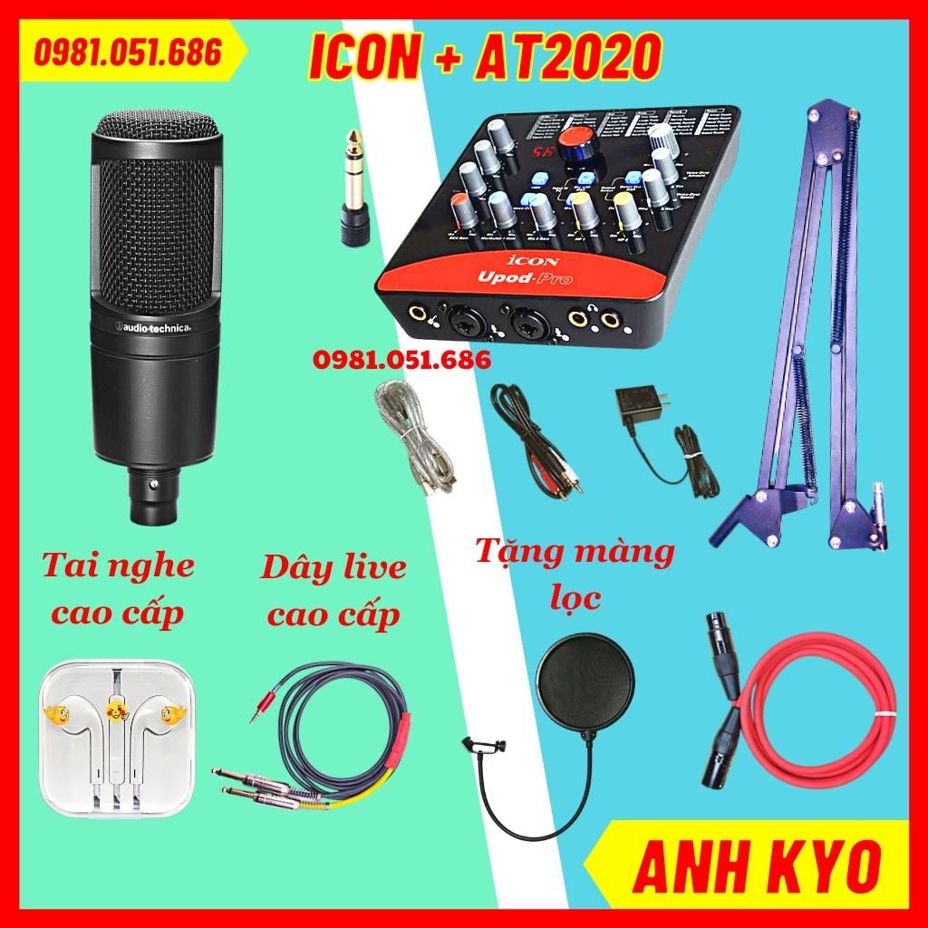 Trọn Bộ Sound Card Icon Upod Pro Mic Technica AT2020 Chuyên Livestream, Thu Âm, BH 12 Tháng