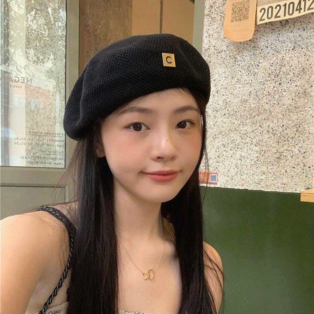 NICKOLAS Nón Beret Đan Rơm Thời Trang Hàn Quốc