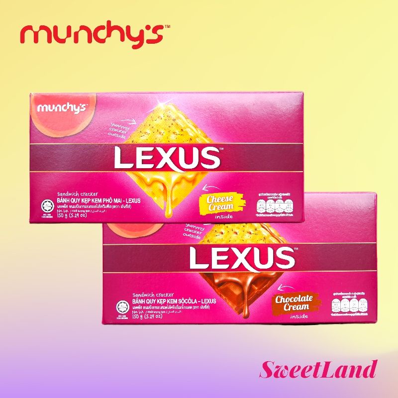 Bánh quy nhân kem Lexus hộp 150g nhập khẩu Malaysia🇲🇾