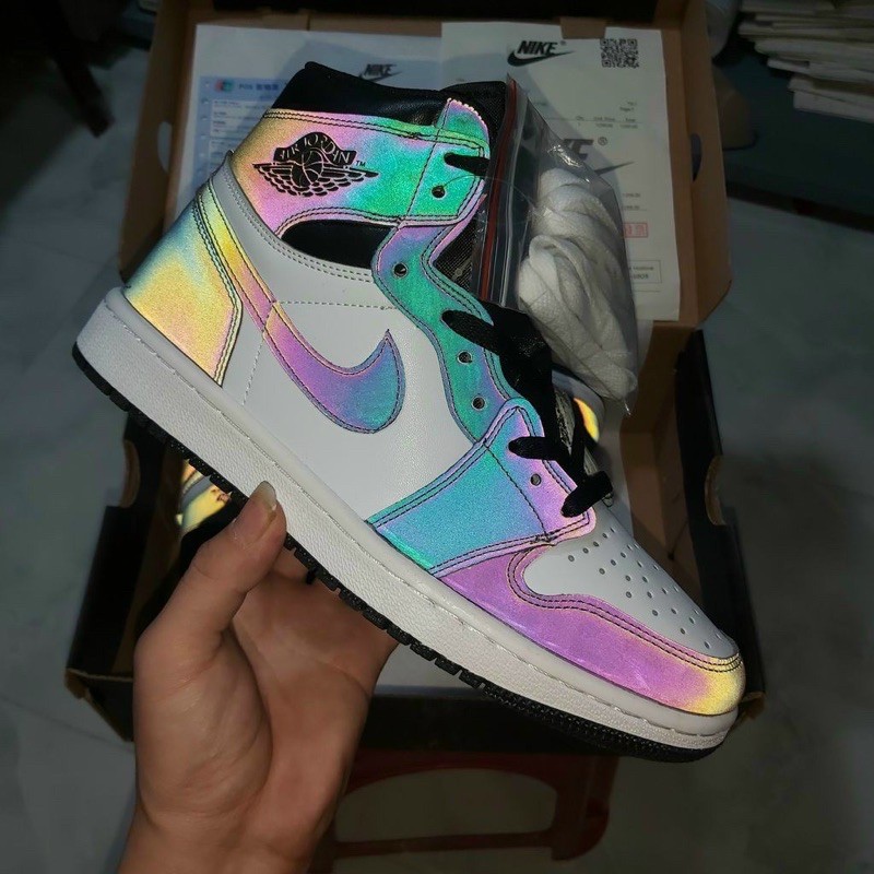 Giày Thể Thao Sneaker nam nữ Jordan 1 High Cao Cổ Phản Quang Full Box Bill + Dây