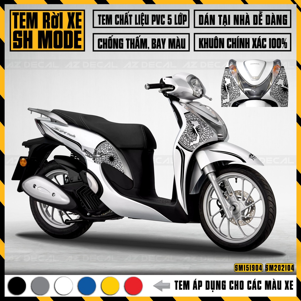 Tem Trống Đồng Dán Xe SH Mode Đời 2020 - 2021 &amp; 2015 - 2019 | SM04 | Decal Chống Nước, Dễ Dán Tại Nhà