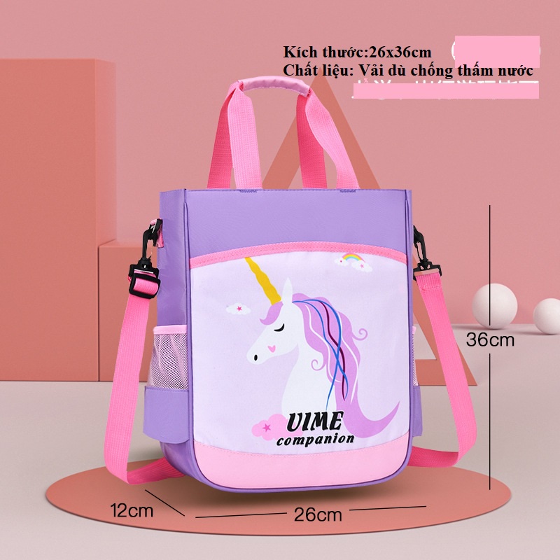 Túi xách đi học thêm cấp 1 nhiều ngăn, túi đi học