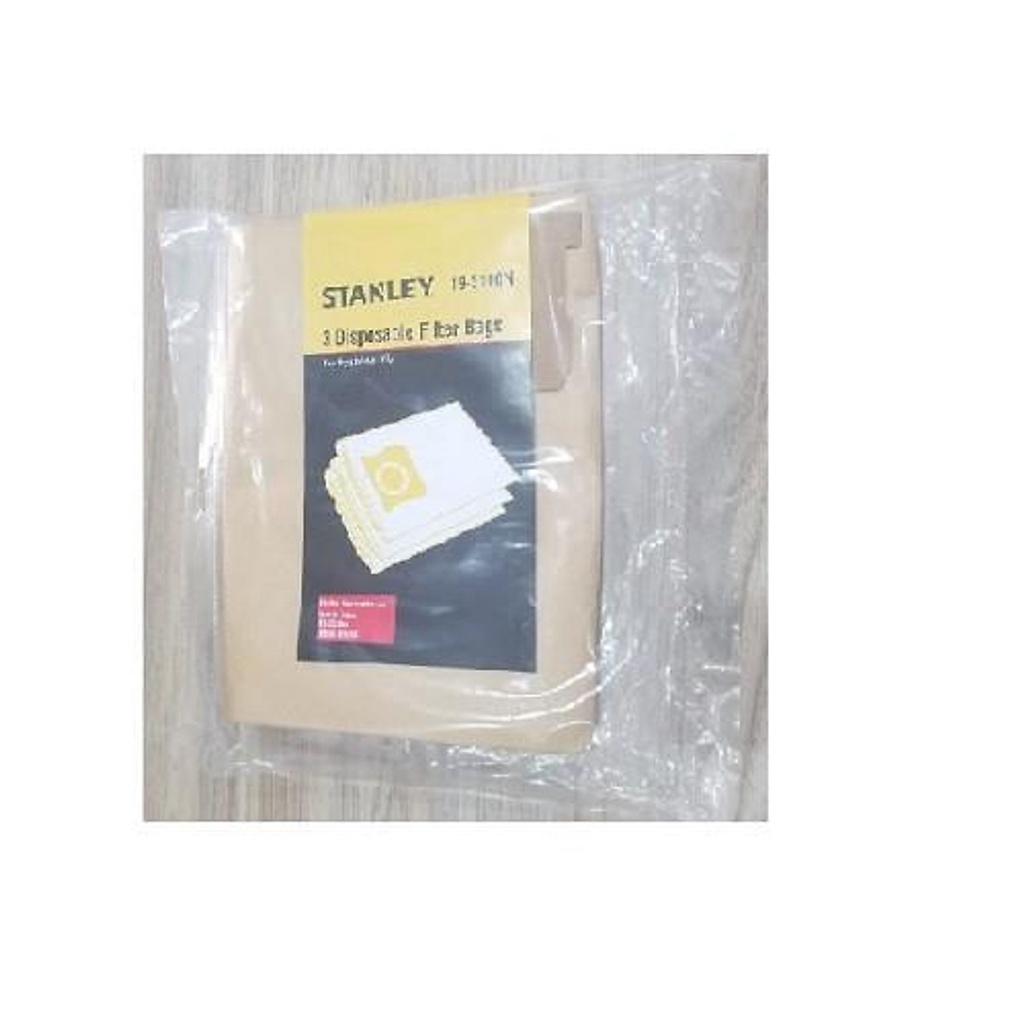 Bộ 3 túi đựng bụi MODEL 19-3100N dùng cho máy hút bụi STANLEY SL19117, SL19116, SL19116P- Hàng chính hãng