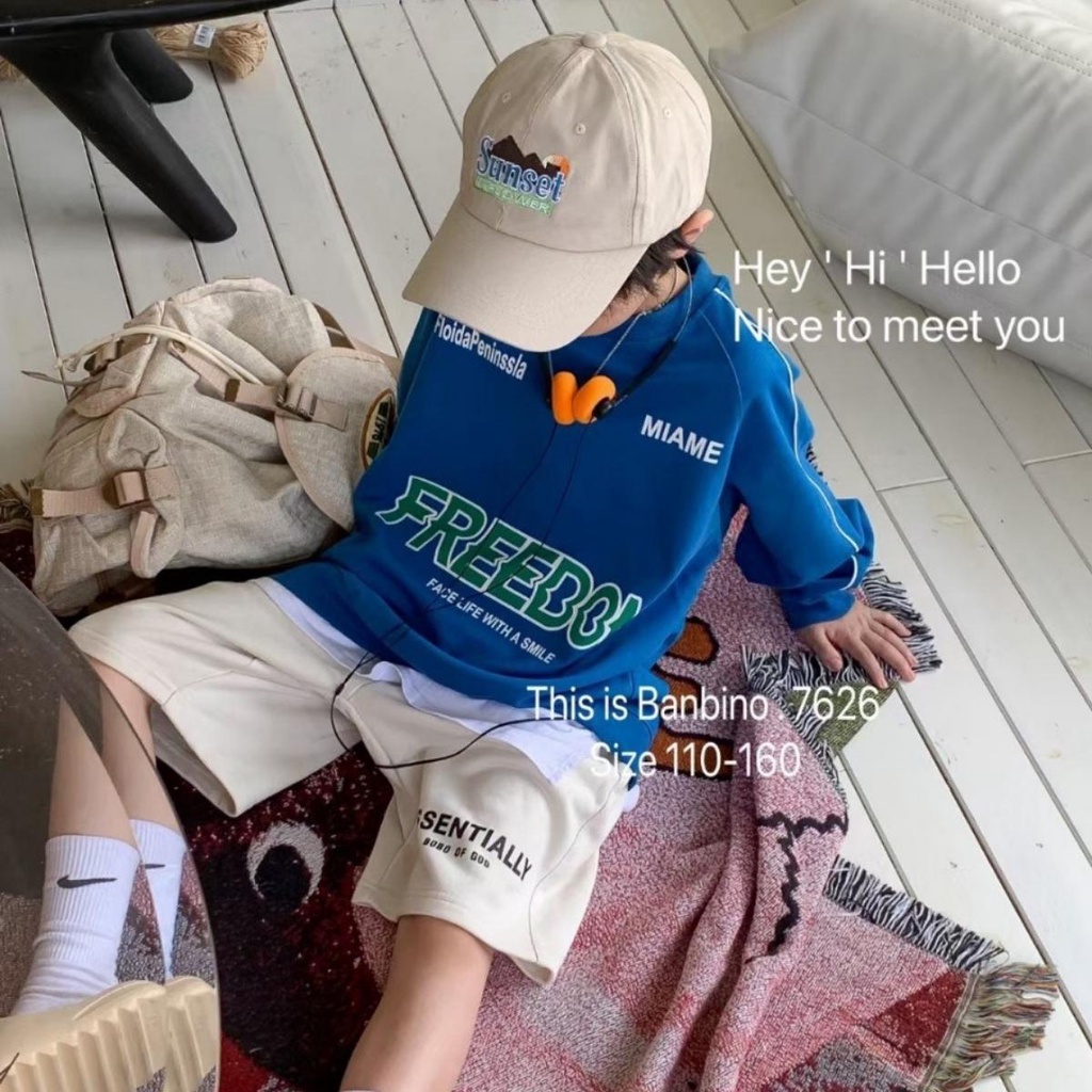 Áo sweater Banbino dài tay cho bé size đại 25-50kg áo khoác bé trai, bé gái chất cotton cao cấp 5 tuổi đến 18 tuổi